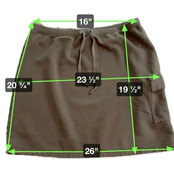 Sundance Mod-O-Doc Collboration mushroom Brown French Terry Mini Skirt Size L - Picture 4 of 7